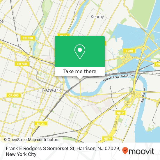 Mapa de Frank E Rodgers S Somerset St, Harrison, NJ 07029