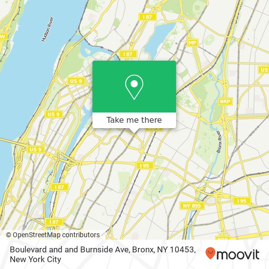 Boulevard and and Burnside Ave, Bronx, NY 10453 map