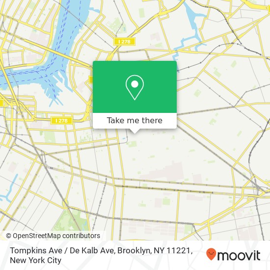 Tompkins Ave / De Kalb Ave, Brooklyn, NY 11221 map