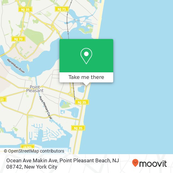 Mapa de Ocean Ave Makin Ave, Point Pleasant Beach, NJ 08742