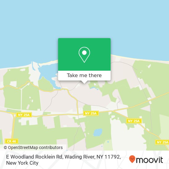 Mapa de E Woodland Rocklein Rd, Wading River, NY 11792