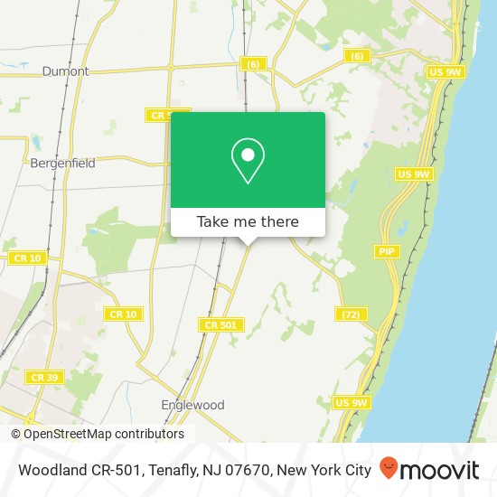 Mapa de Woodland CR-501, Tenafly, NJ 07670