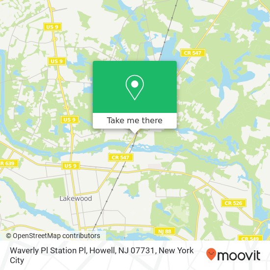 Mapa de Waverly Pl Station Pl, Howell, NJ 07731
