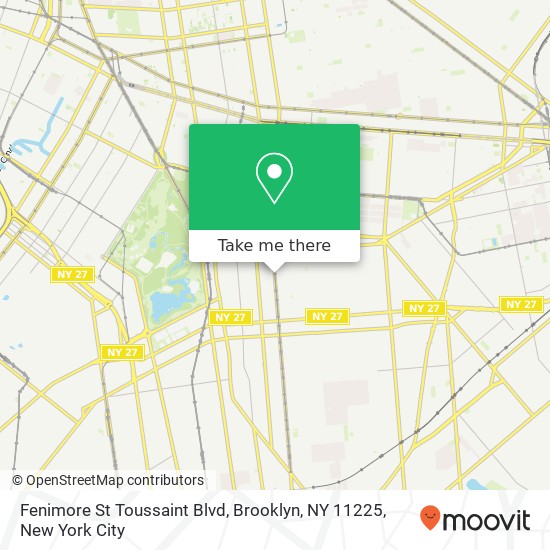 Mapa de Fenimore St Toussaint Blvd, Brooklyn, NY 11225