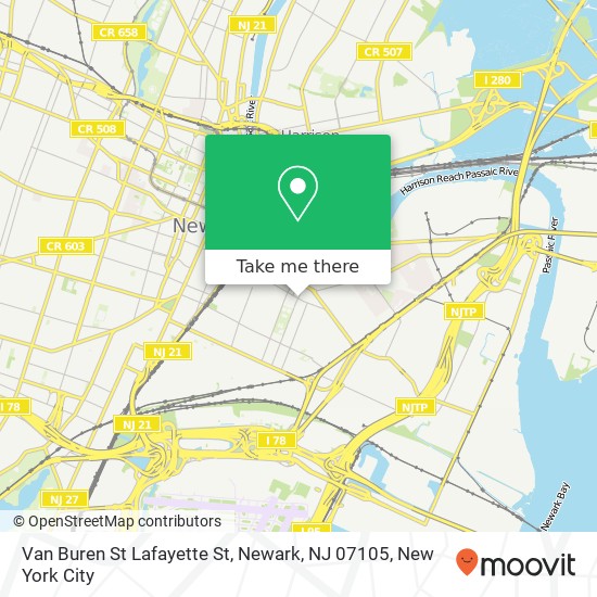 Van Buren St Lafayette St, Newark, NJ 07105 map