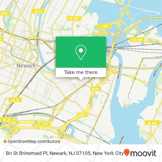 Mapa de Bri St Brinsmaid Pl, Newark, NJ 07105