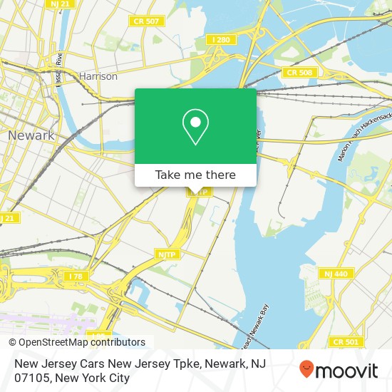 New Jersey Cars New Jersey Tpke, Newark, NJ 07105 map