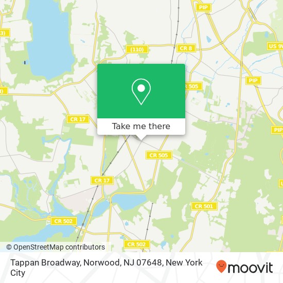 Mapa de Tappan Broadway, Norwood, NJ 07648
