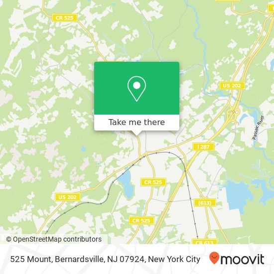 Mapa de 525 Mount, Bernardsville, NJ 07924