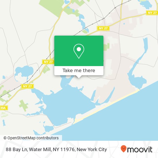 Mapa de 88 Bay Ln, Water Mill, NY 11976