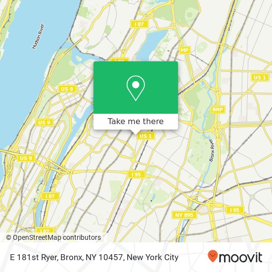 Mapa de E 181st Ryer, Bronx, NY 10457
