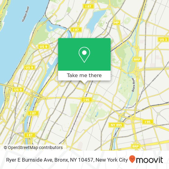 Mapa de Ryer E Burnside Ave, Bronx, NY 10457
