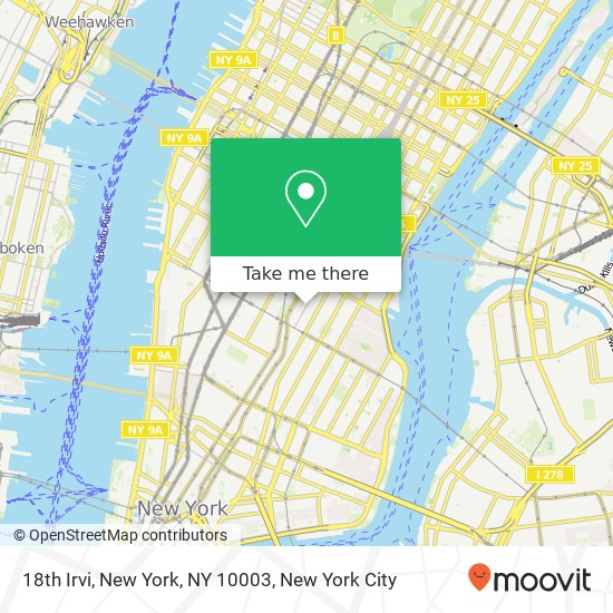 18th Irvi, New York, NY 10003 map