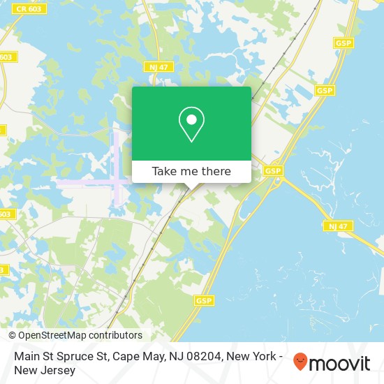 Mapa de Main St Spruce St, Cape May, NJ 08204