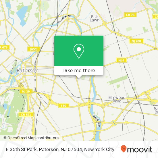 Mapa de E 35th St Park, Paterson, NJ 07504