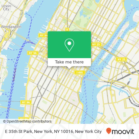 Mapa de E 35th St Park, New York, NY 10016