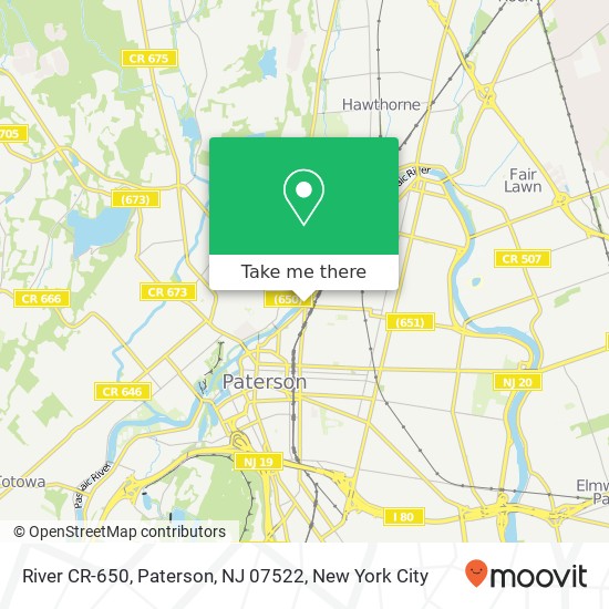 Mapa de River CR-650, Paterson, NJ 07522