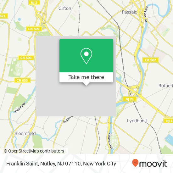 Franklin Saint, Nutley, NJ 07110 map