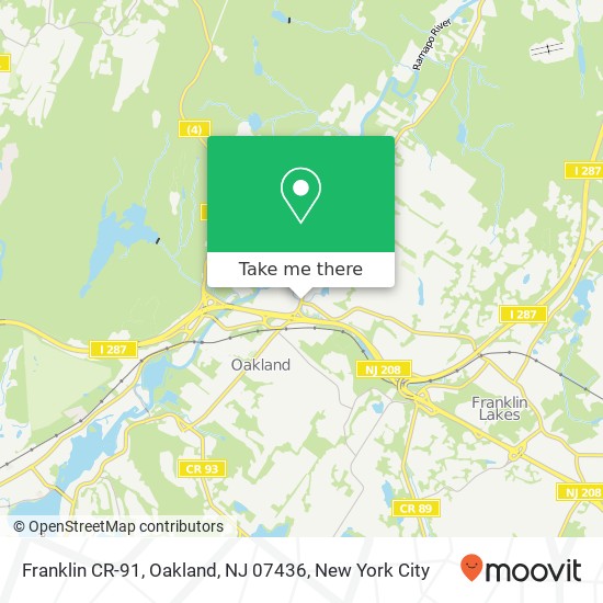 Mapa de Franklin CR-91, Oakland, NJ 07436