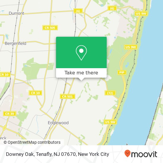 Mapa de Downey Oak, Tenafly, NJ 07670