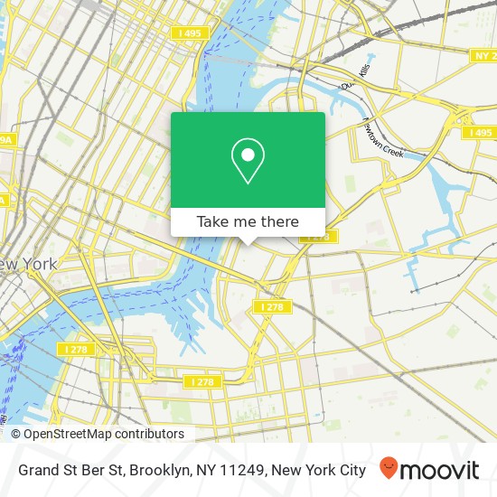 Mapa de Grand St Ber St, Brooklyn, NY 11249
