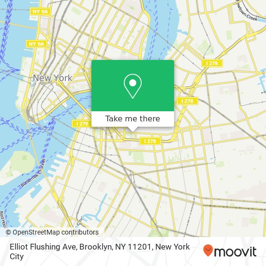 Mapa de Elliot Flushing Ave, Brooklyn, NY 11201