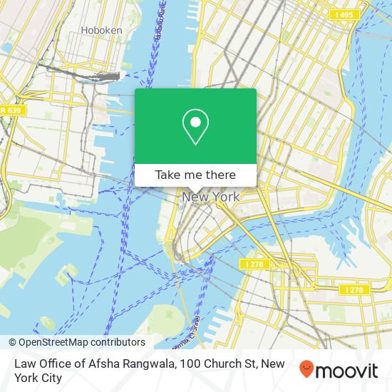 Mapa de Law Office of Afsha Rangwala, 100 Church St