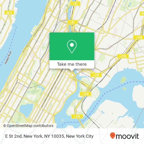 Mapa de E St 2nd, New York, NY 10035