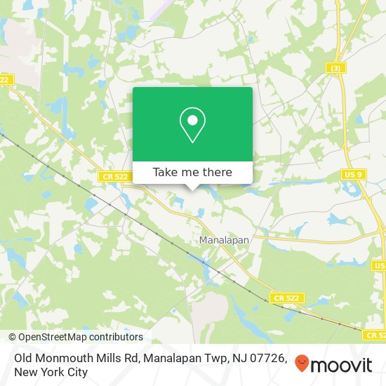 Mapa de Old Monmouth Mills Rd, Manalapan Twp, NJ 07726
