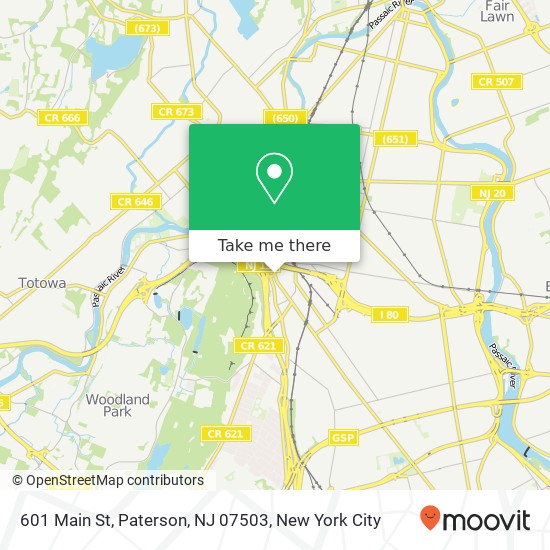 Mapa de 601 Main St, Paterson, NJ 07503