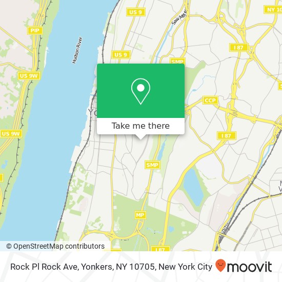 Mapa de Rock Pl Rock Ave, Yonkers, NY 10705