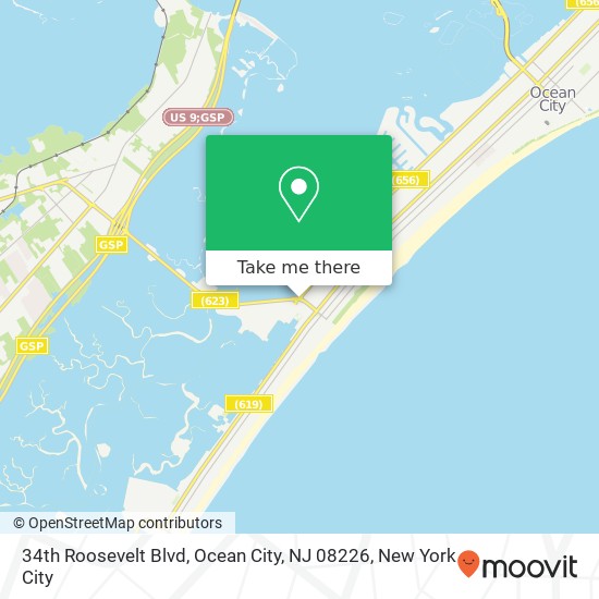 Mapa de 34th Roosevelt Blvd, Ocean City, NJ 08226