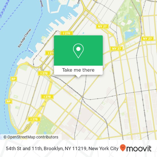 Mapa de 54th St and 11th, Brooklyn, NY 11219