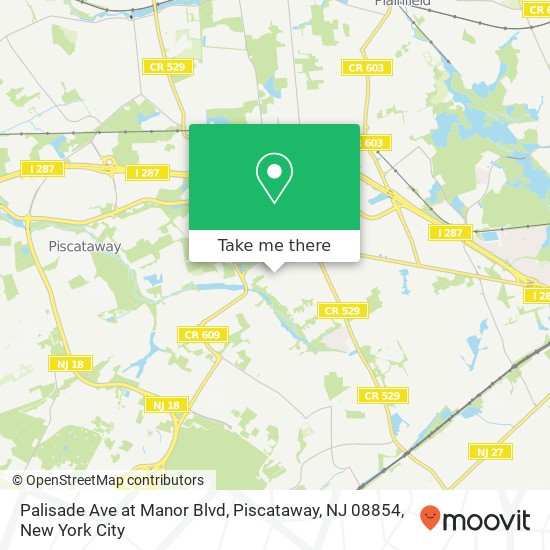 Palisade Ave at Manor Blvd, Piscataway, NJ 08854 map