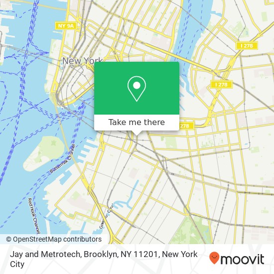 Mapa de Jay and Metrotech, Brooklyn, NY 11201