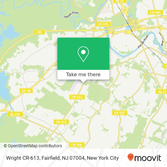 Mapa de Wright CR-613, Fairfield, NJ 07004