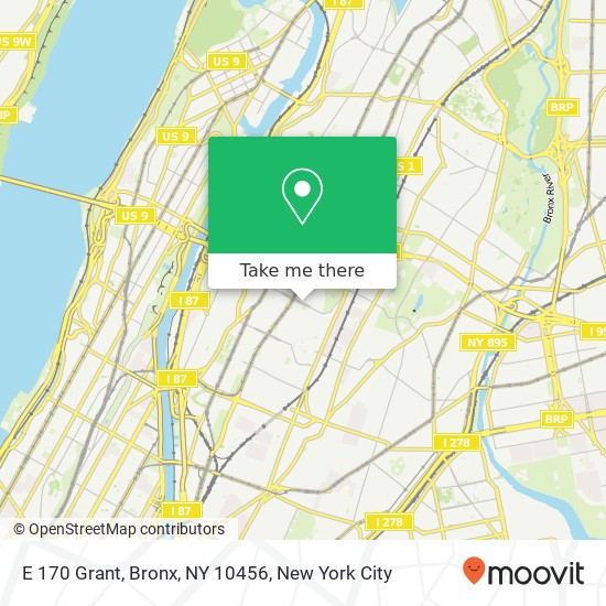 Mapa de E 170 Grant, Bronx, NY 10456