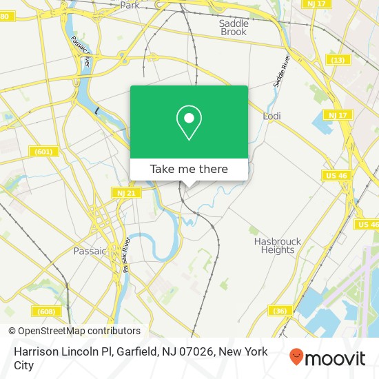 Mapa de Harrison Lincoln Pl, Garfield, NJ 07026