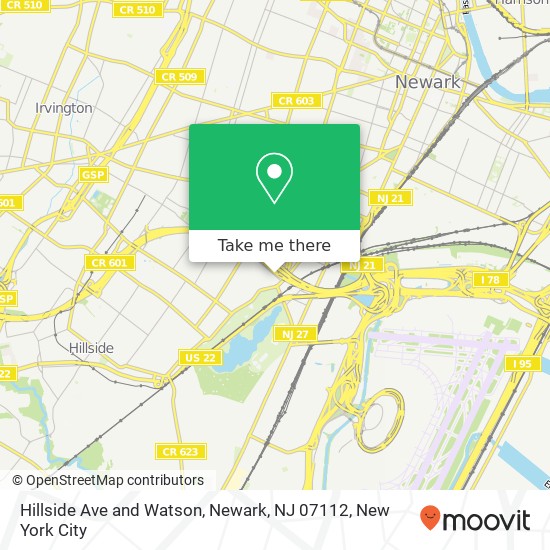 Hillside Ave and Watson, Newark, NJ 07112 map