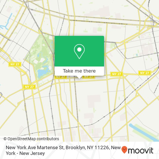 New York Ave Martense St, Brooklyn, NY 11226 map