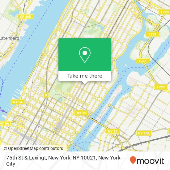 75th St & Lexingt, New York, NY 10021 map