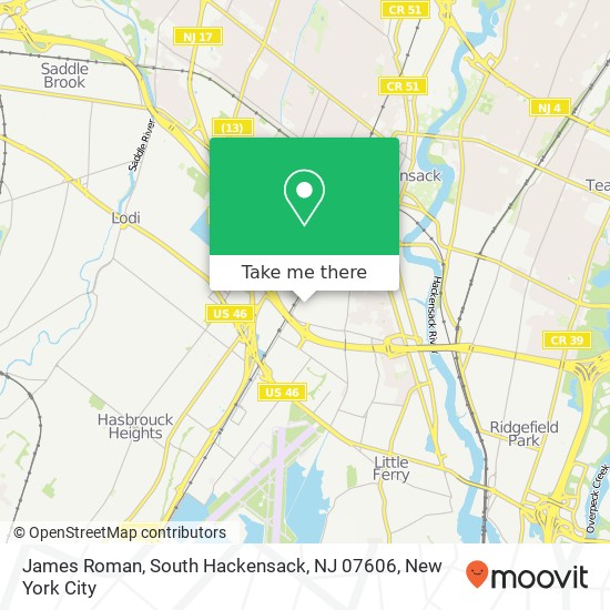 James Roman, South Hackensack, NJ 07606 map