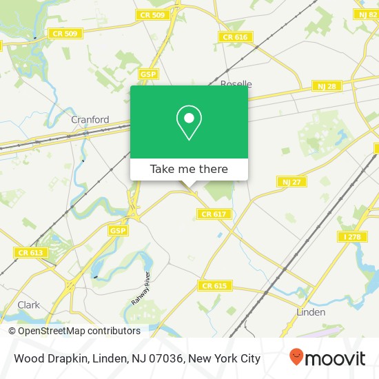 Mapa de Wood Drapkin, Linden, NJ 07036