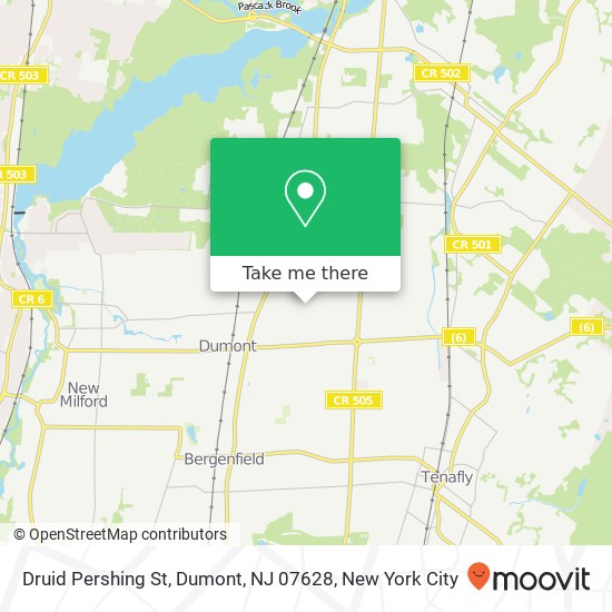 Druid Pershing St, Dumont, NJ 07628 map