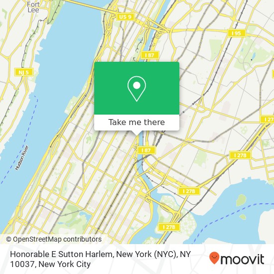 Honorable E Sutton Harlem, New York (NYC), NY 10037 map