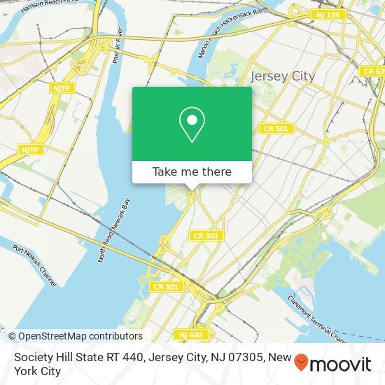 Mapa de Society Hill State RT 440, Jersey City, NJ 07305