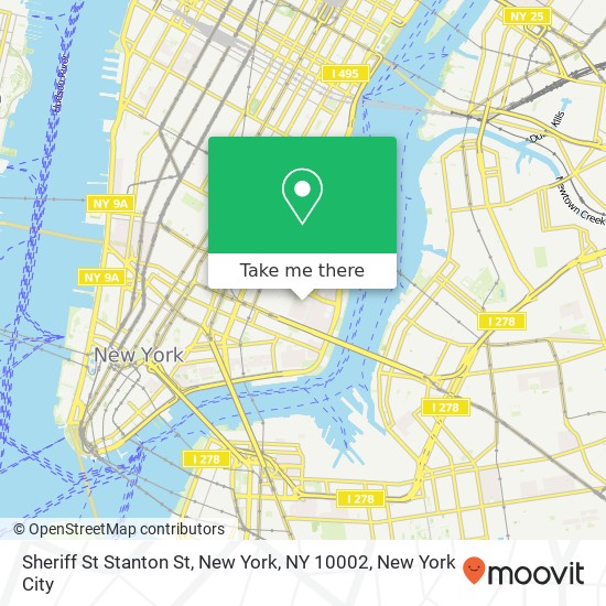 Sheriff St Stanton St, New York, NY 10002 map