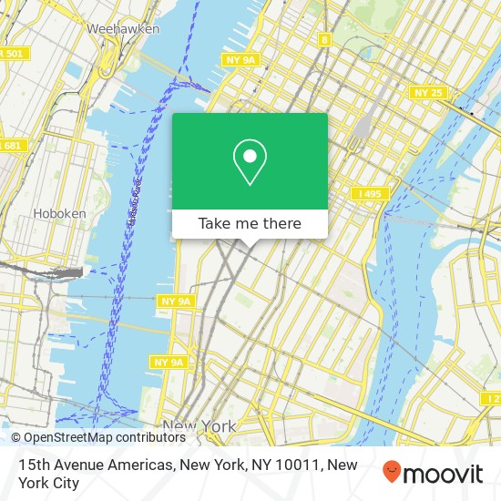 Mapa de 15th Avenue Americas, New York, NY 10011