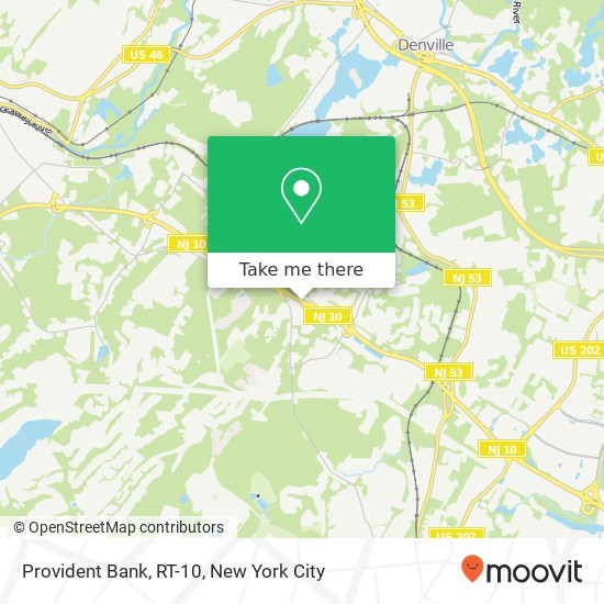 Provident Bank, RT-10 map