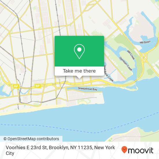 Mapa de Voorhies E 23rd St, Brooklyn, NY 11235